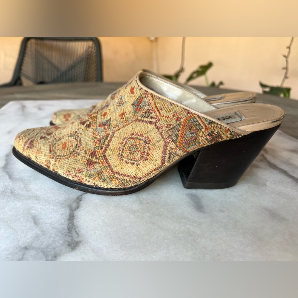 Vintage Matisse tapestry slip on mules (clogs) 8